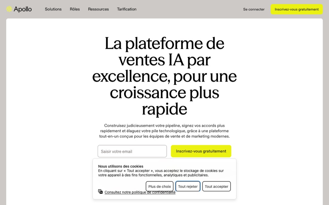 Apollo homepage