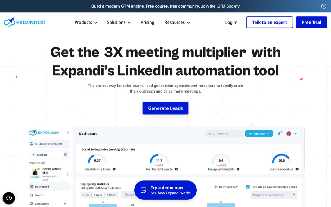 Expandi homepage