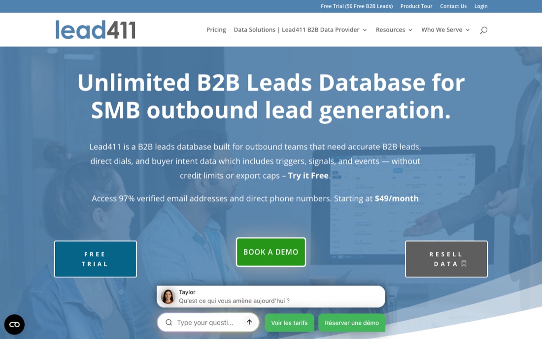 Lead411 homepage