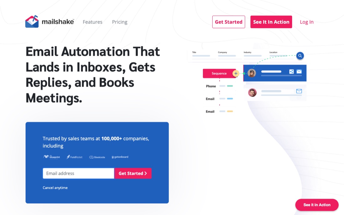 Mailshake homepage