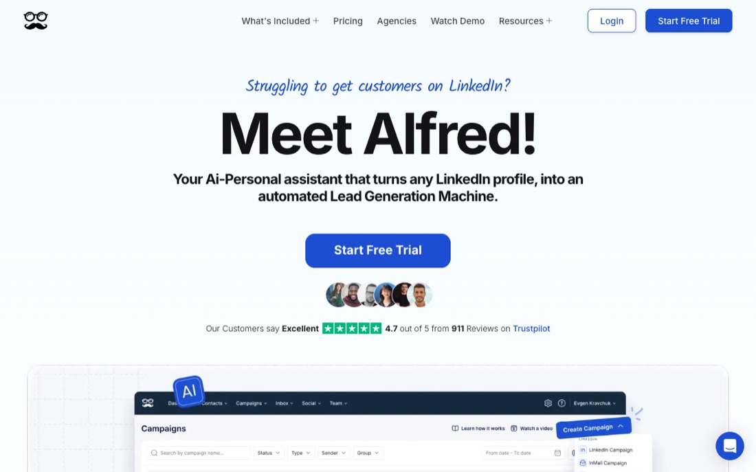 Meet Alfred homepage