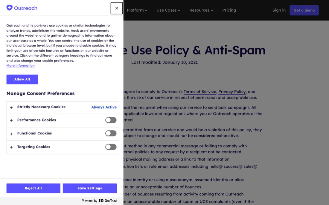 Outreach homepage