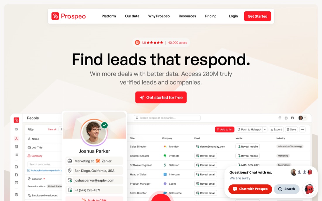 Prospeo homepage