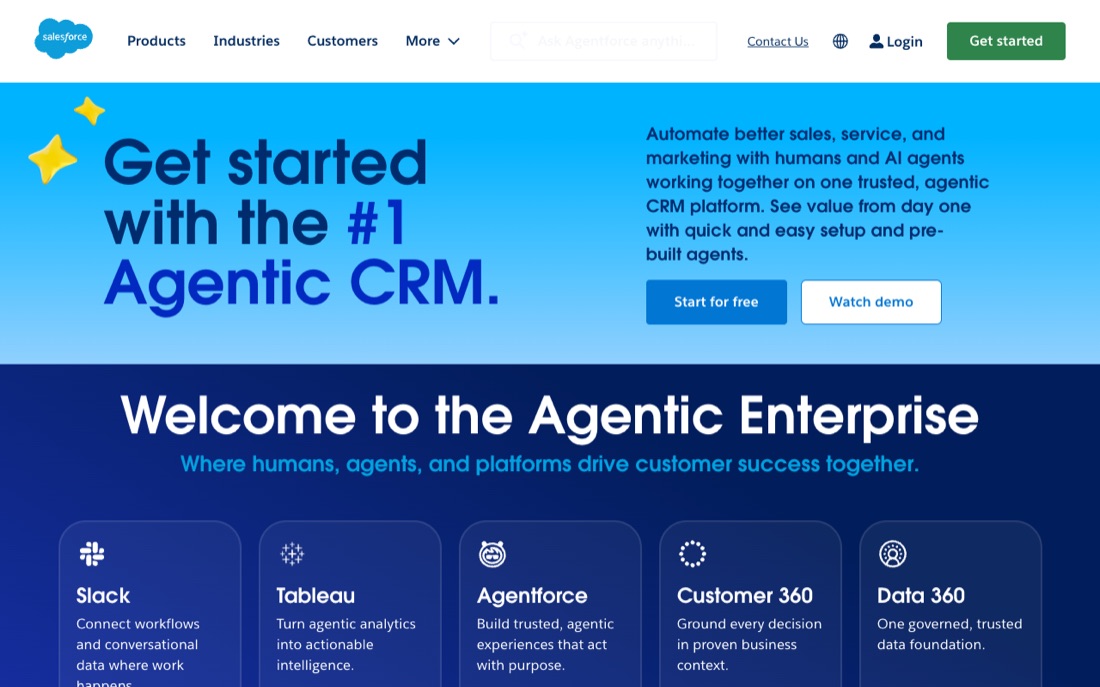 Salesforce homepage
