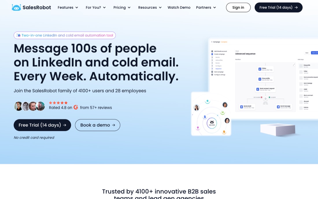 SalesRobot homepage
