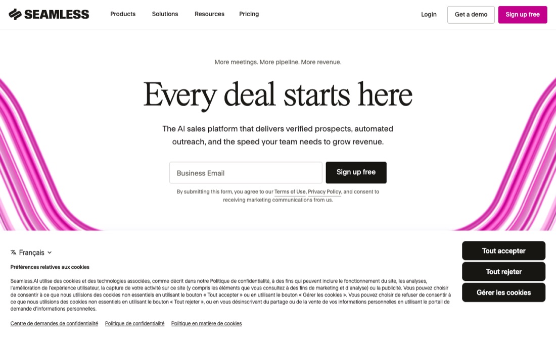 Seamless.AI homepage