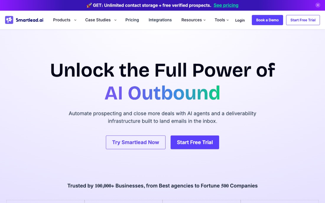 Smartlead homepage